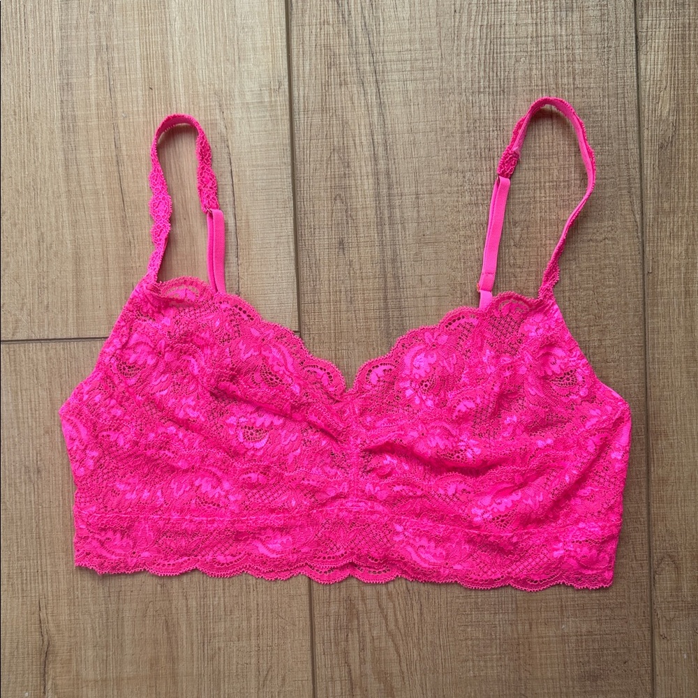 Cosabella Lace Bralette - Bright Fuchsia Pink size medium adjustable straps